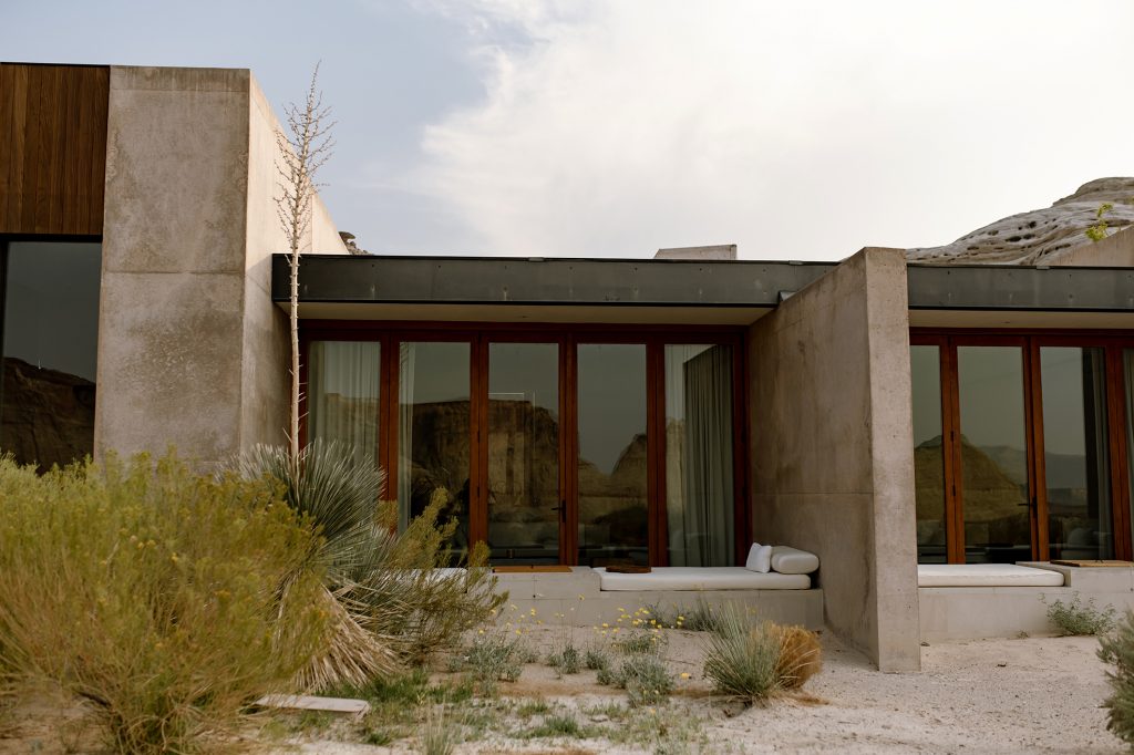 One of Amangiri's room as seen from the desert.