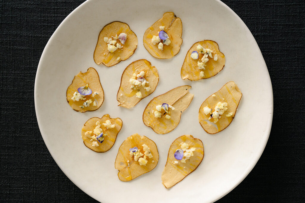 Pear passed appetizers by The Blended Table