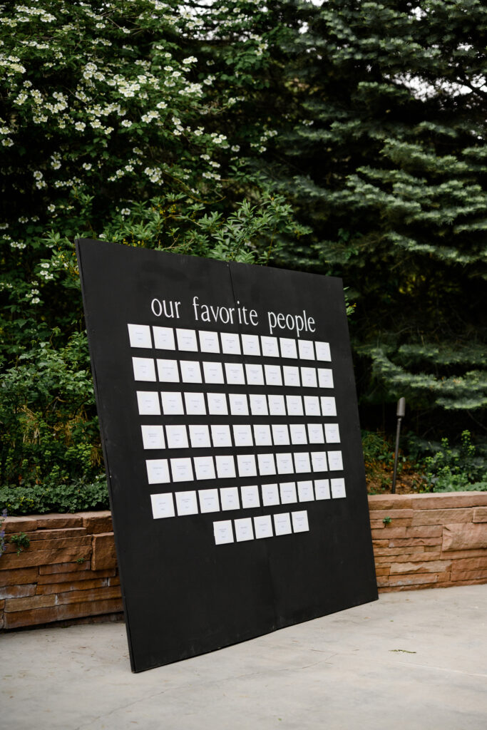 wedding welcome sign at red butte gardens