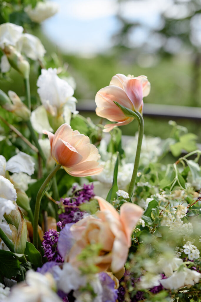 spring wedding flowers at red butte garden wedding