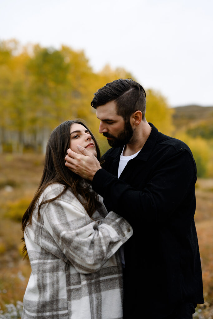 A couple together in the Park City Mountains