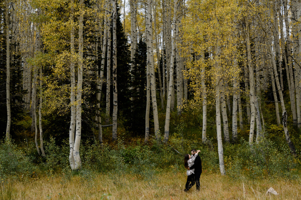 A copule together in the Park City aspens