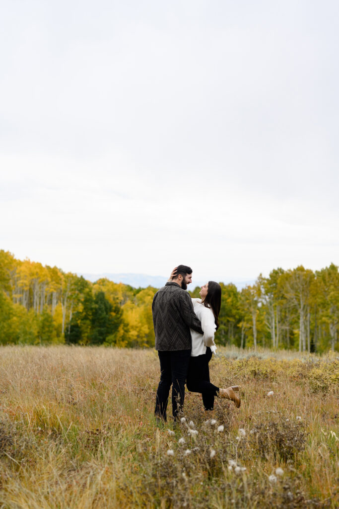 A couple together in the Park City Mountains